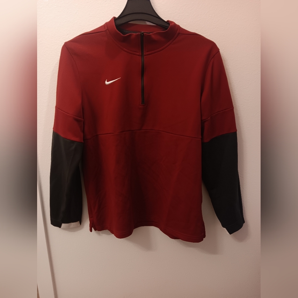 NIKE Team Activewear 1/4 ZIP Red/Gray jacket Men's Size Large